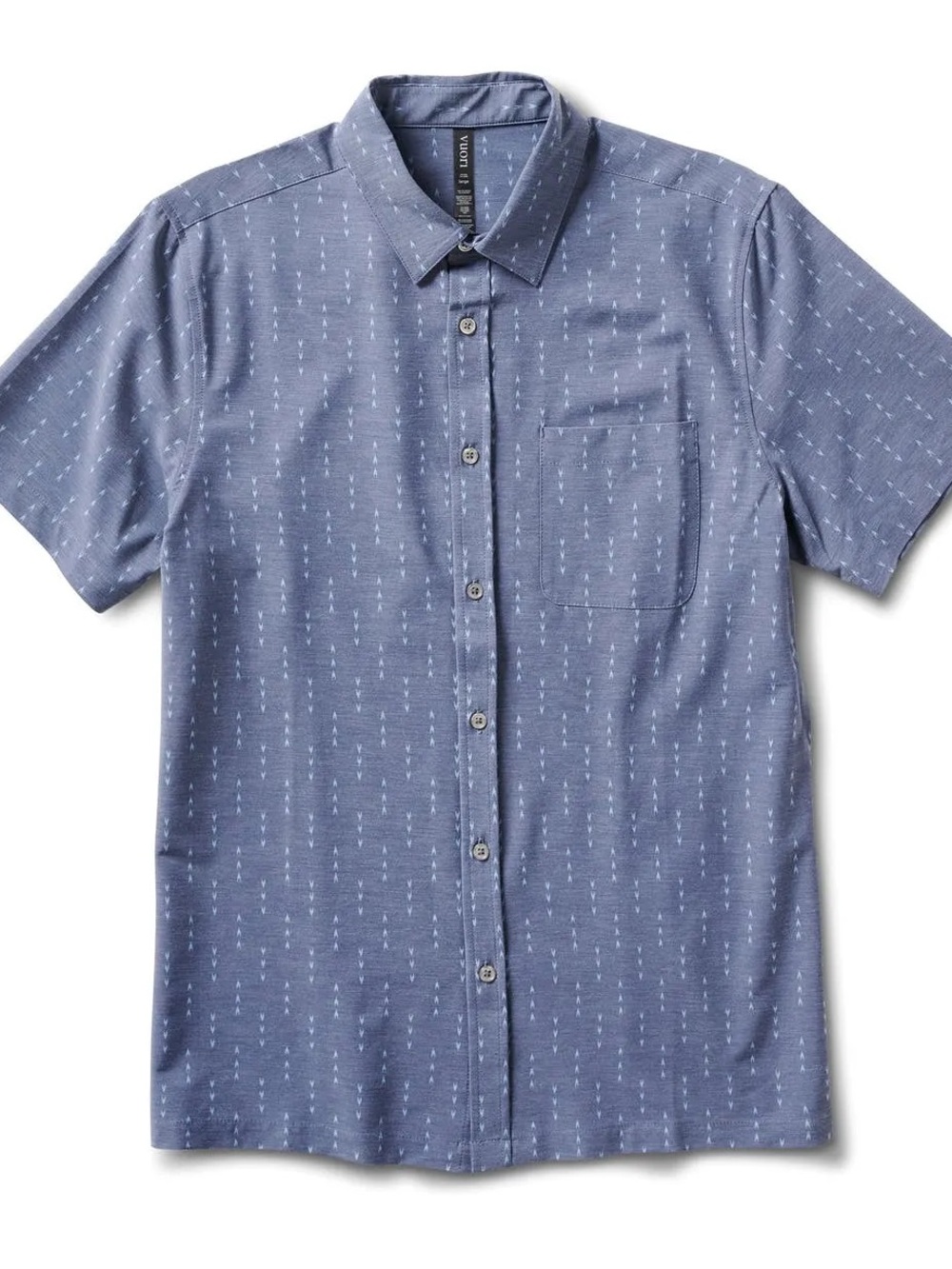 VUORI Men's Short Sleeve Bridge Button Down
In azure arrows size large